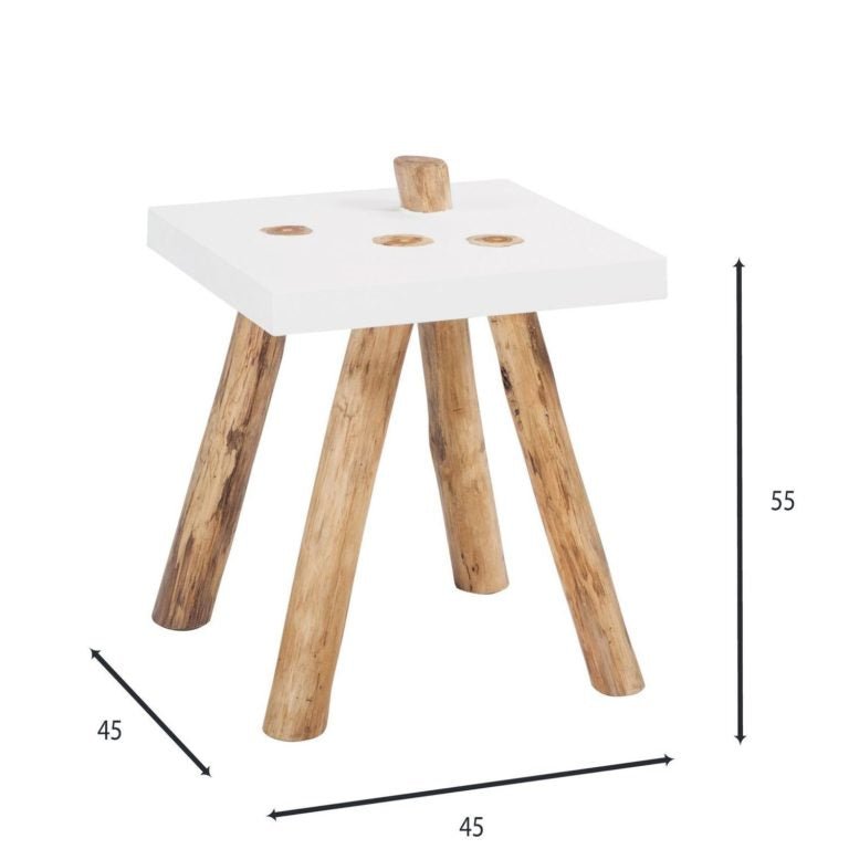 KOTA TEAK SIDE TABLE | RESIN TOP - Green Design Gallery