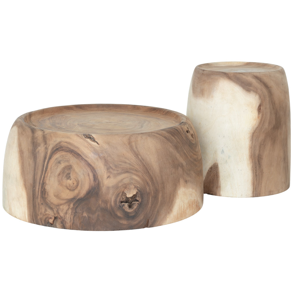 KUNYE SIDE TABLE + STOOL | NATURAL - Green Design Gallery