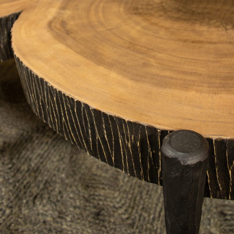 LAGOS SOLID ACACIA WOOD COFFEE TABLE | METAL LEGS - Green Design Gallery