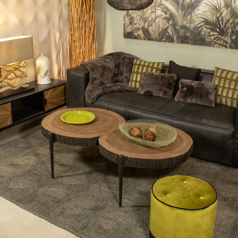 LAGOS SOLID ACACIA WOOD COFFEE TABLE | METAL LEGS - Green Design Gallery