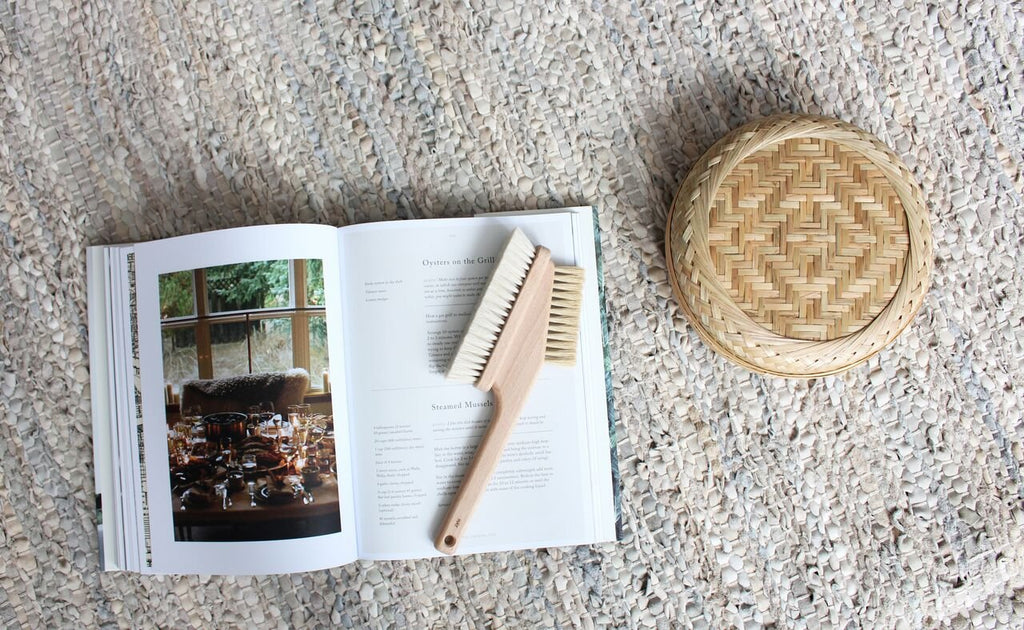 Leather Remnants Rug | Beige - Green Design Gallery