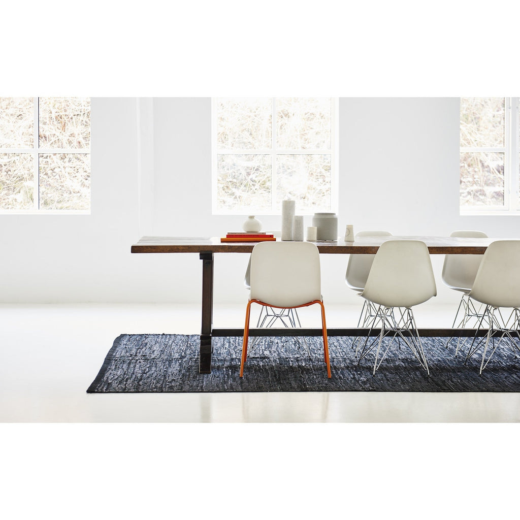 LEATHER REMNANTS RUG | BLACK - Green Design Gallery