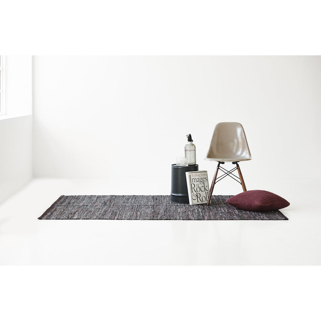 Leather Remnants Rug | Chocolate - Green Design Gallery