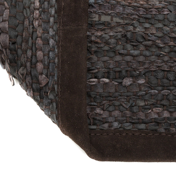 Leather Remnants Rug | Chocolate - Green Design Gallery