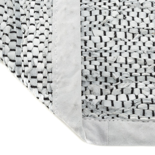 Leather Remnants Rug | Grey - Green Design Gallery