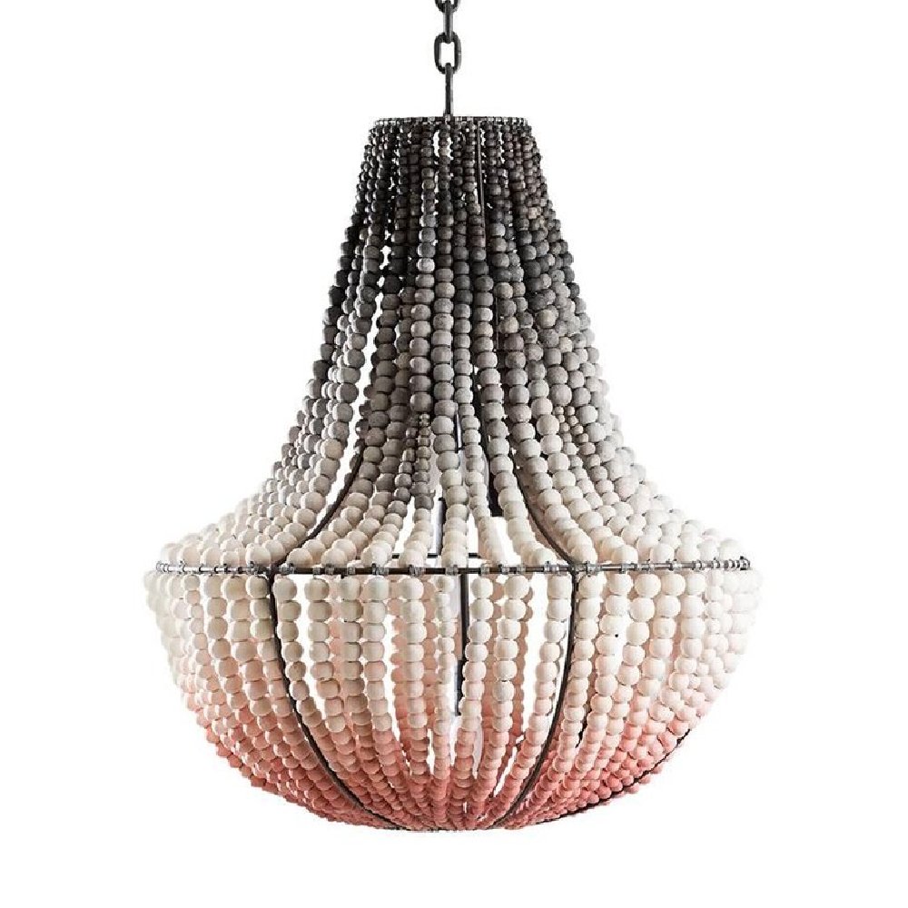 LIM Blush Pink Ombre / Handmade Clay Beaded Chandelier - Green Design Gallery