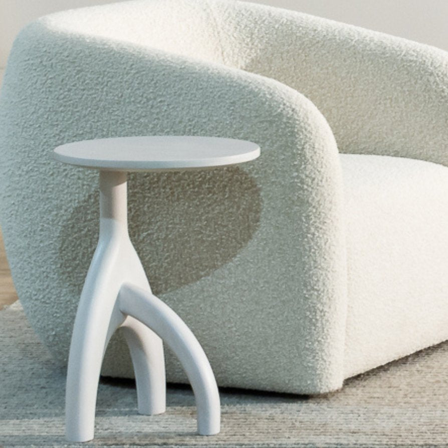 LINA SIDE TABLE | WHITE - Green Design Gallery