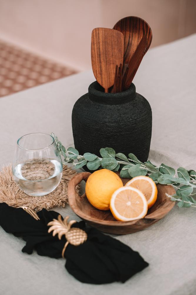 LINEN TABLECLOTH + NAPKINS | BLACK | 180 X 300 CM - Green Design Gallery