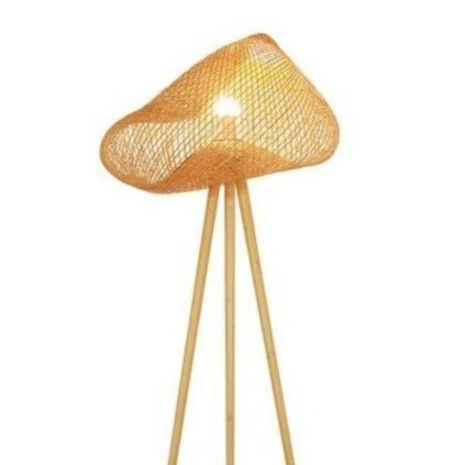 LIPS WOVEN BAMBOO FLOOR LAMP | NATURAL - Green Design Gallery
