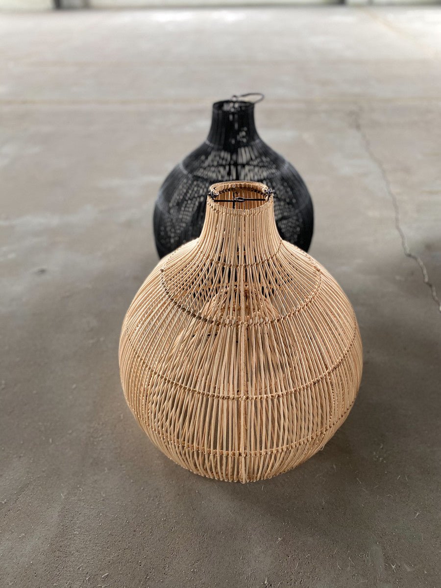 LOBSTER TRAP PENDANT / BLACK RATTAN - Green Design Gallery