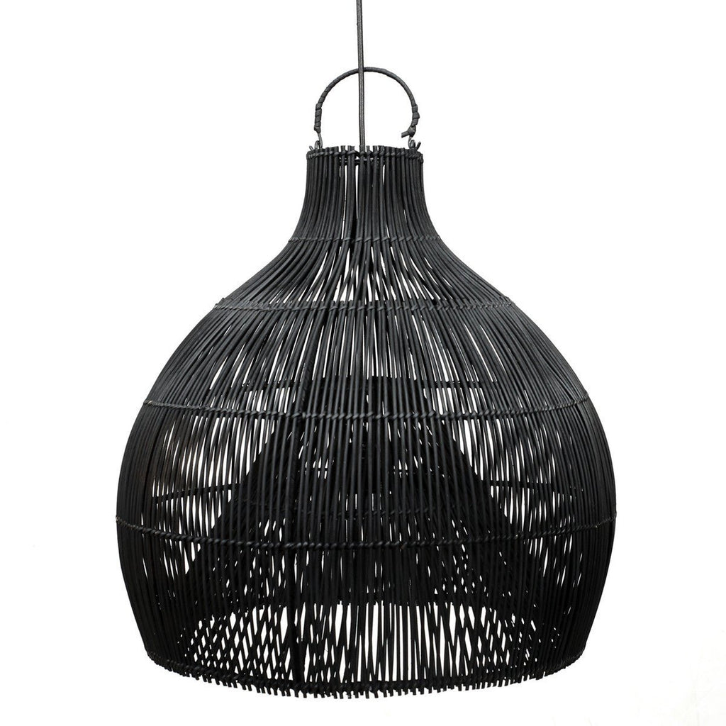 LOBSTER TRAP PENDANT / BLACK RATTAN - Green Design Gallery