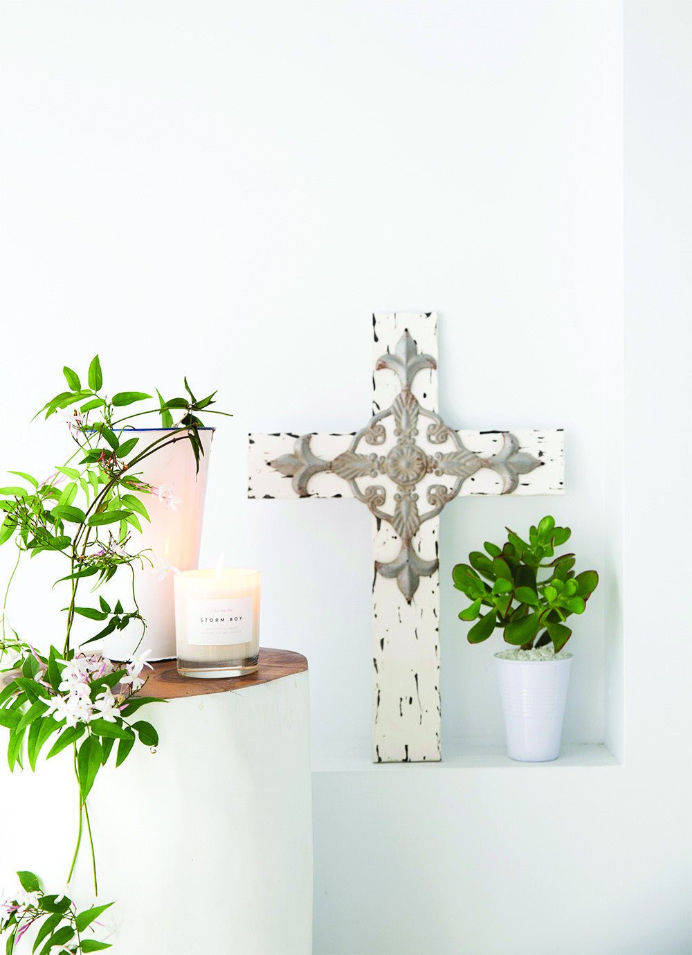 Log Side Table + Stool | White - Green Design Gallery