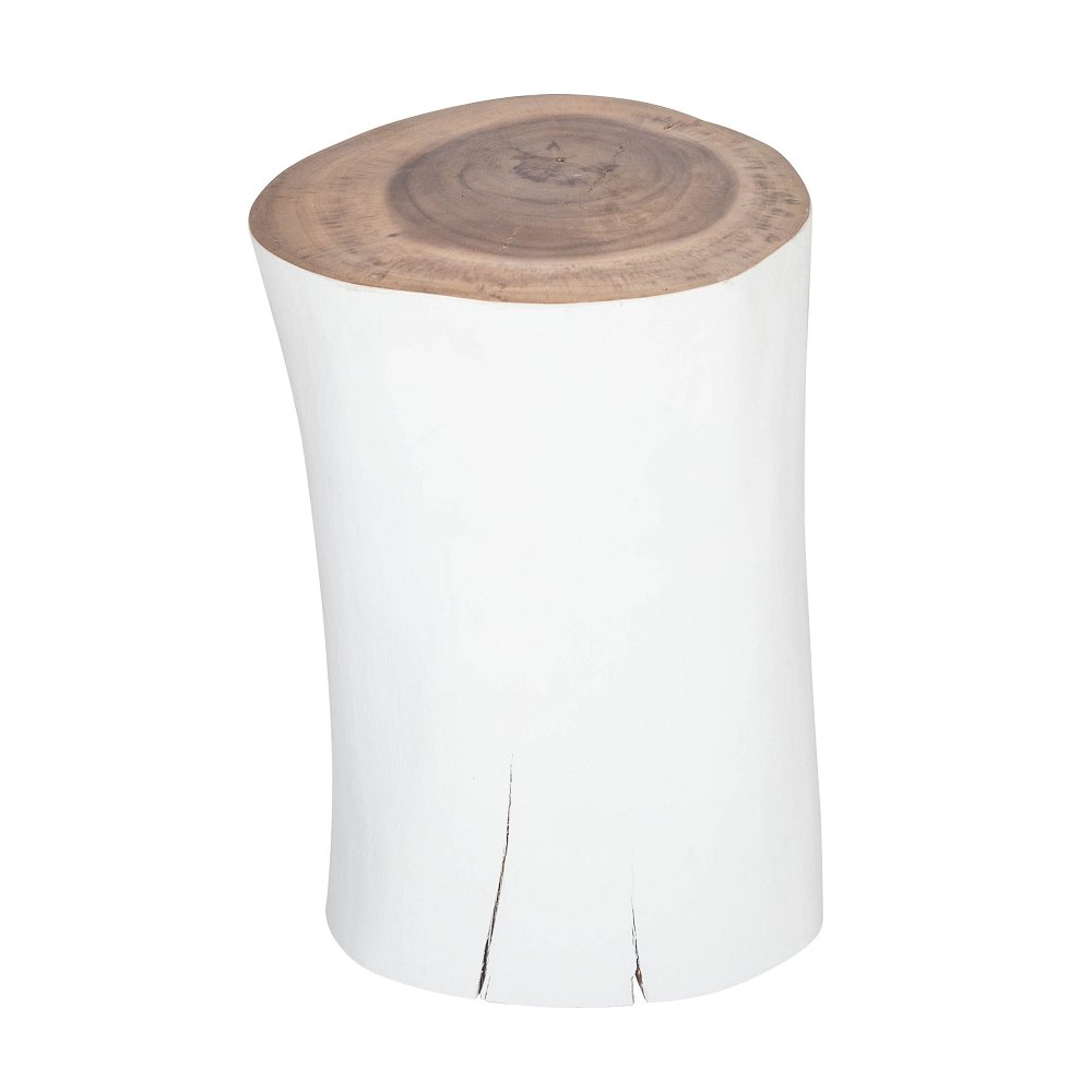 Log Side Table + Stool | White - Green Design Gallery