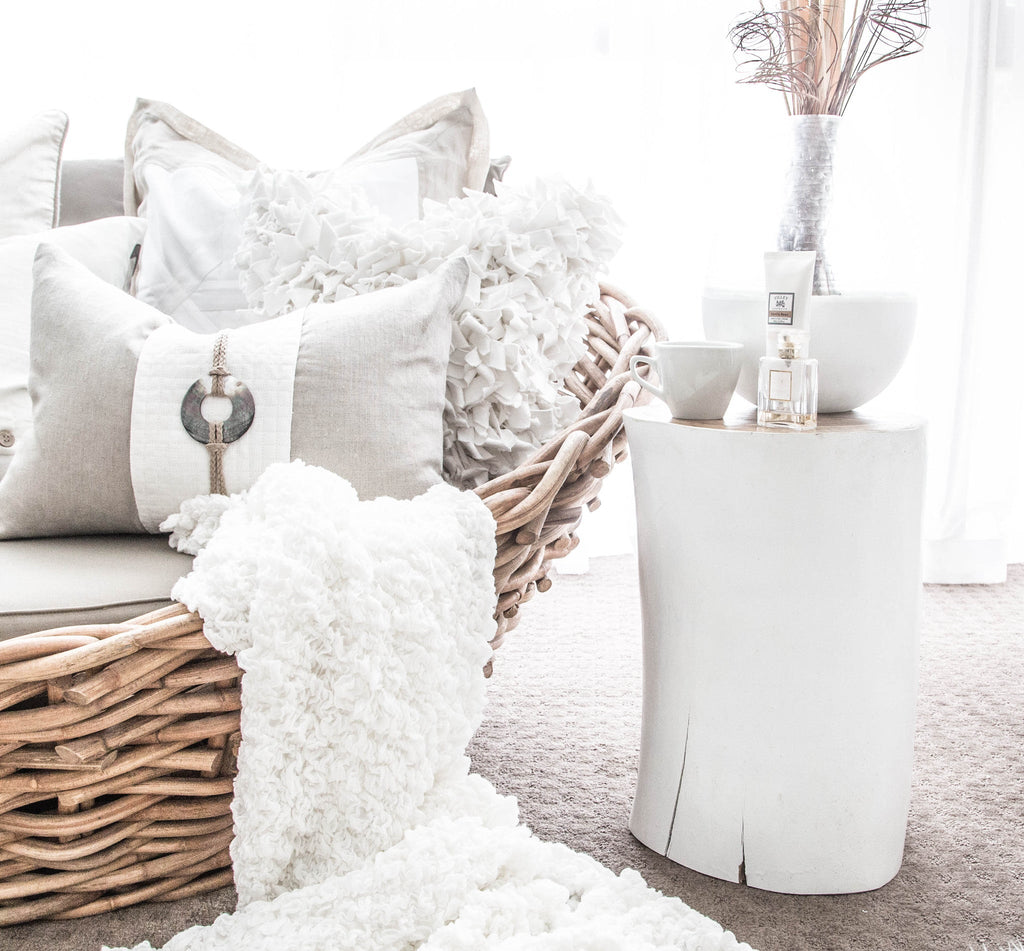 Log Side Table + Stool | White - Green Design Gallery