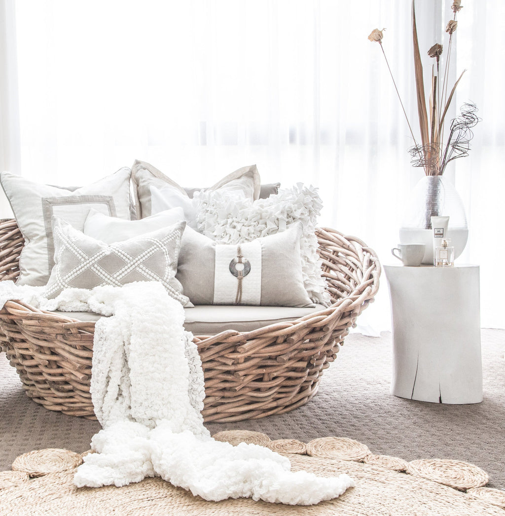 Log Side Table + Stool | White - Green Design Gallery