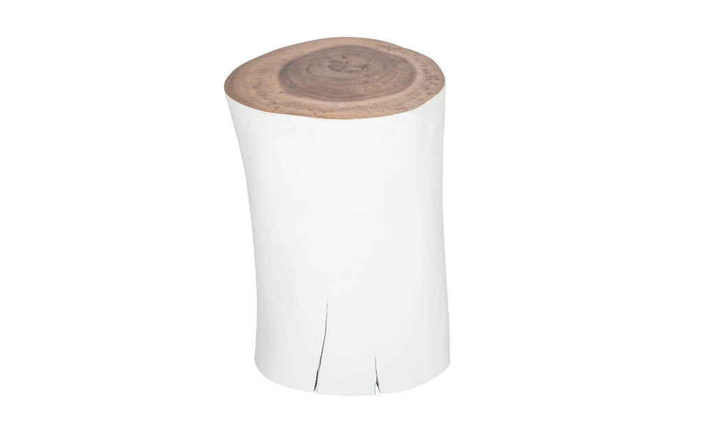 Log Side Table + Stool | White - Green Design Gallery