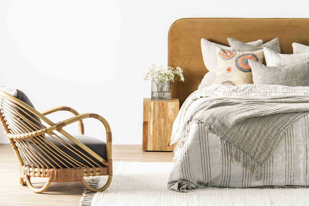 LOGAN MOSAIC SIDE TABLE | 4 WHEELS | RECLAIMED TEAK | NATURAL - Green Design Gallery