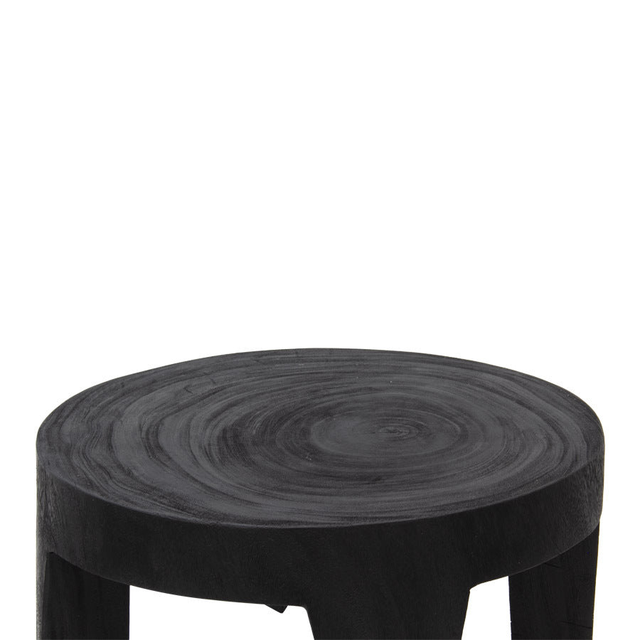LOGAN ROUND SIDE TABLE / BLACK - Green Design Gallery