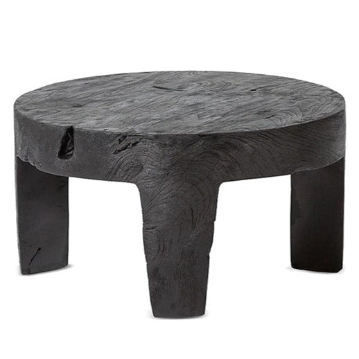 LOGAN ROUND SIDE TABLE / BLACK - Green Design Gallery