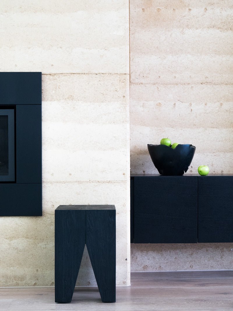 LOGAN STOOL + SIDE TABLE | BLACK - Green Design Gallery