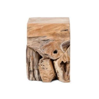 LOGAN TOOR SIDE TABLE - STOOL | RECLAIMED TEAK | NATURAL - Green Design Gallery