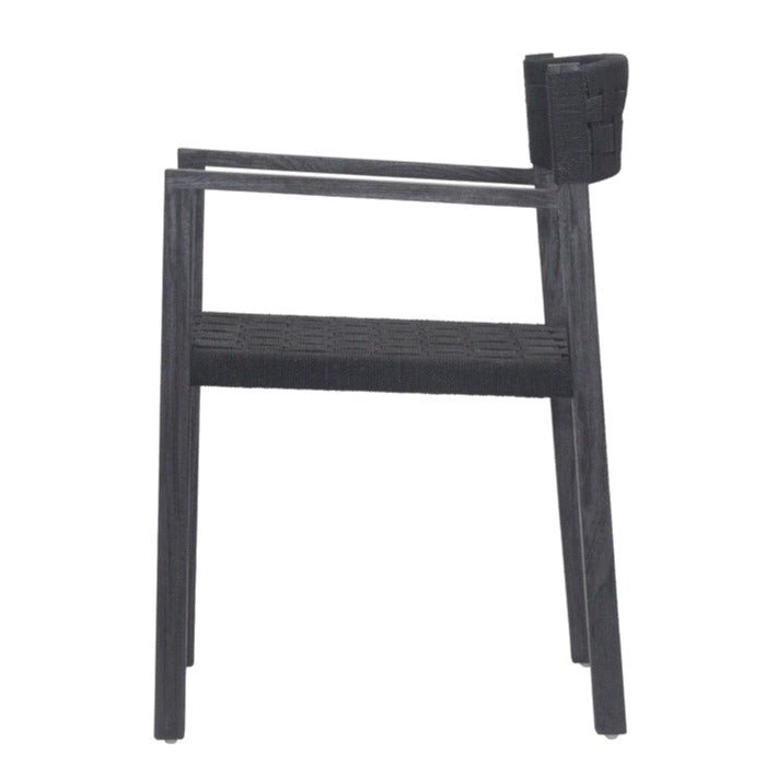 LOGAN WEAVE CHAIR / CHARCOAL RECYCLED TEAK + RATTAN - Green Design Gallery