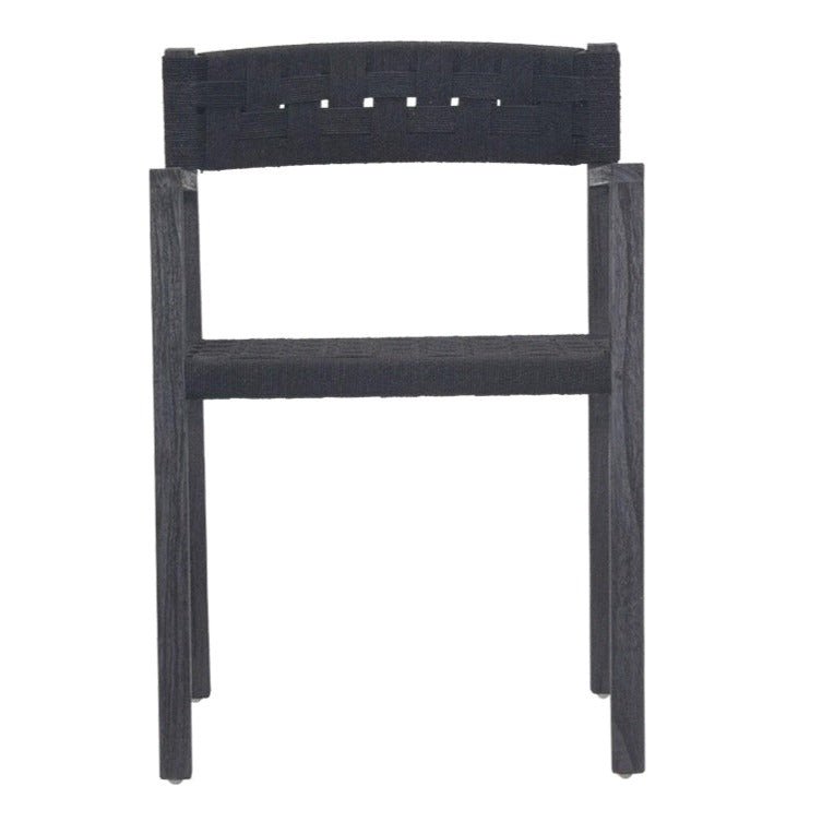 LOGAN WEAVE CHAIR / CHARCOAL RECYCLED TEAK + RATTAN - Green Design Gallery