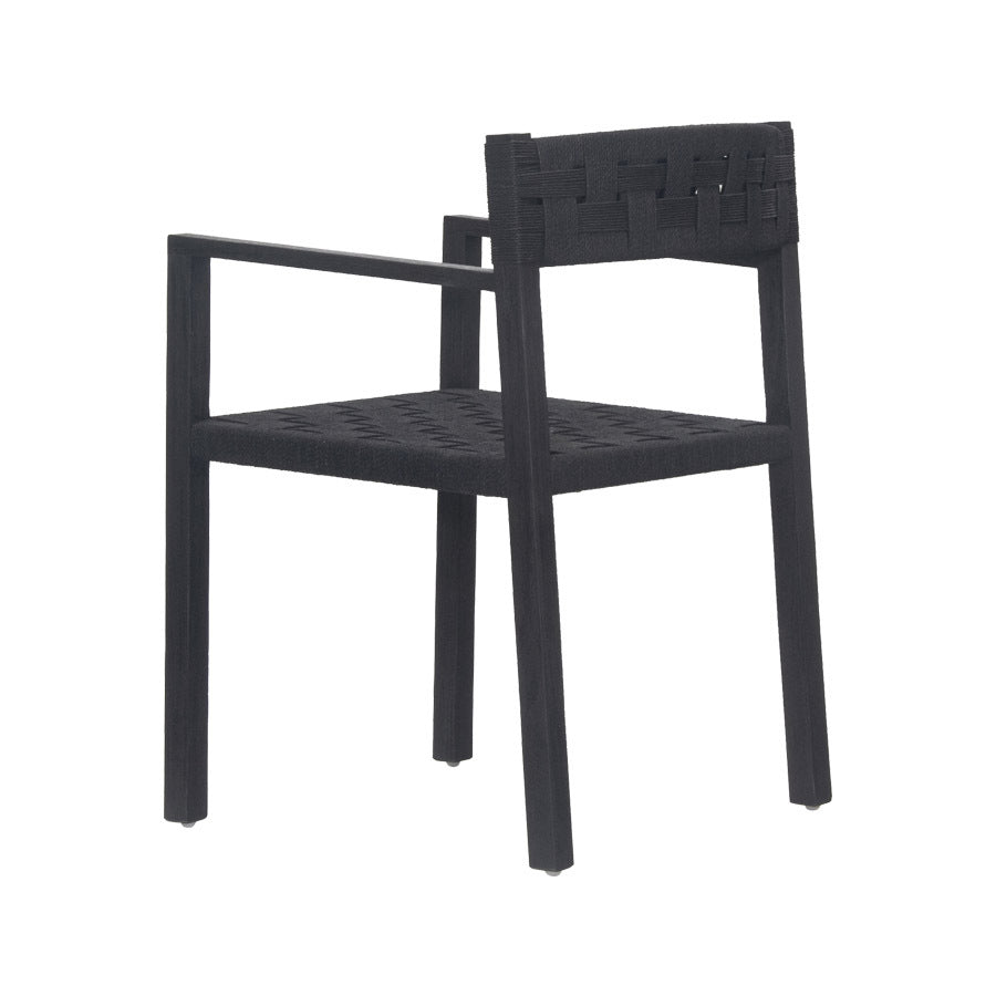 LOGAN WEAVE CHAIR / CHARCOAL RECYCLED TEAK + RATTAN - Green Design Gallery
