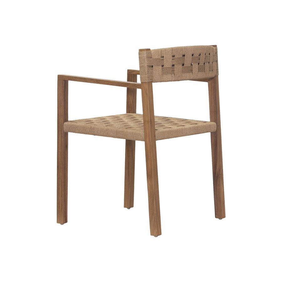 LOGAN WEAVE CHAIR / NATURAL RECYCLED TEAK + RATTAN - Green Design Gallery