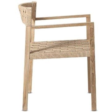 LOGAN WEAVE CHAIR / NATURAL RECYCLED TEAK + RATTAN - Green Design Gallery
