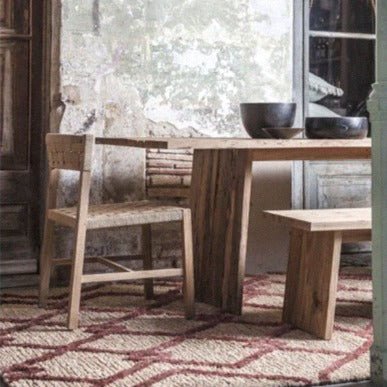 LOGAN WEAVE CHAIR / NATURAL RECYCLED TEAK + RATTAN - Green Design Gallery