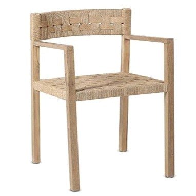 LOGAN WEAVE CHAIR / NATURAL RECYCLED TEAK + RATTAN - Green Design Gallery
