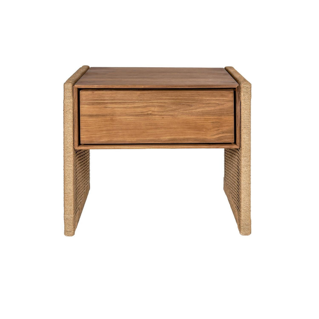 LUCAS (BED)SIDE TABLE | ROPE + RECLAIMED TEAK - Green Design Gallery