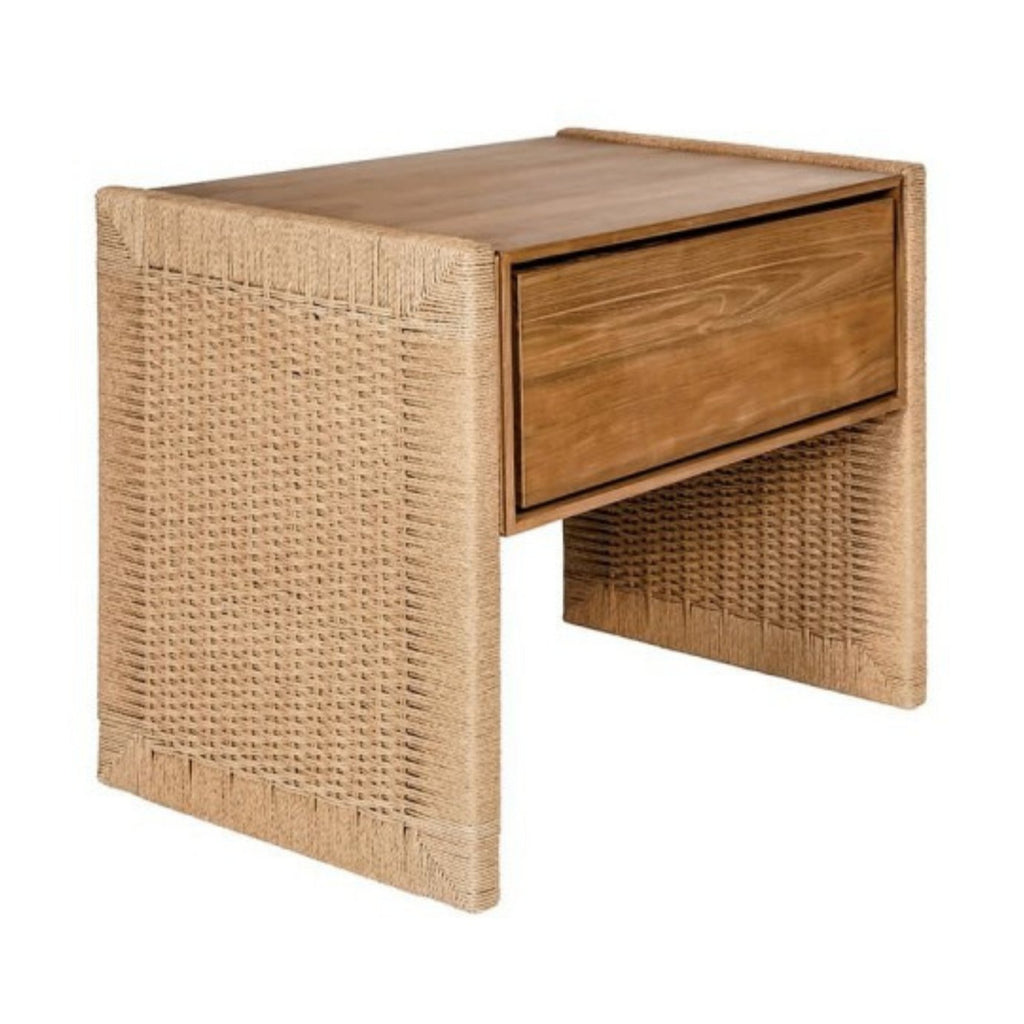 LUCAS (BED)SIDE TABLE | ROPE + RECLAIMED TEAK - Green Design Gallery