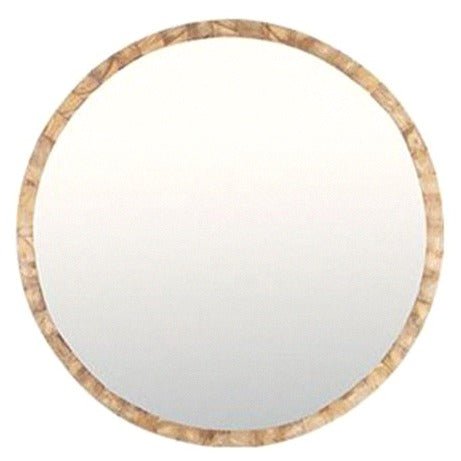LUCAS ROUND WALL MIRROR / NATURAL - Green Design Gallery