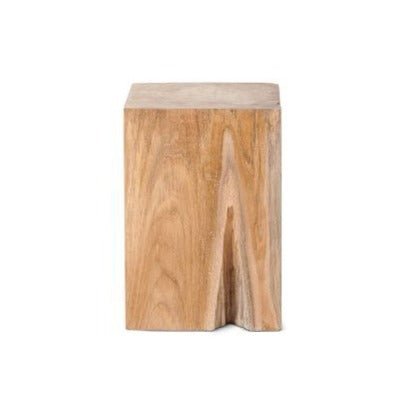 LUCAS SQUARE SIDE TABLE - STOOL | RECLAIMED TEAK | NATURAL - Green Design Gallery