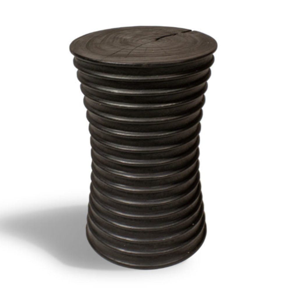 MADI SIDE TABLE + STOOL | CHARRED ACACIA - Green Design Gallery