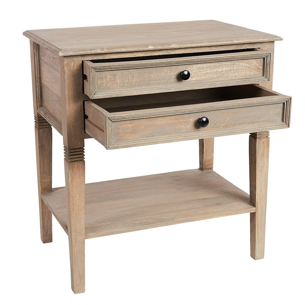MAINE (BED)SIDE TABLE | 2 DRAWERS-1 SHELF - Green Design Gallery