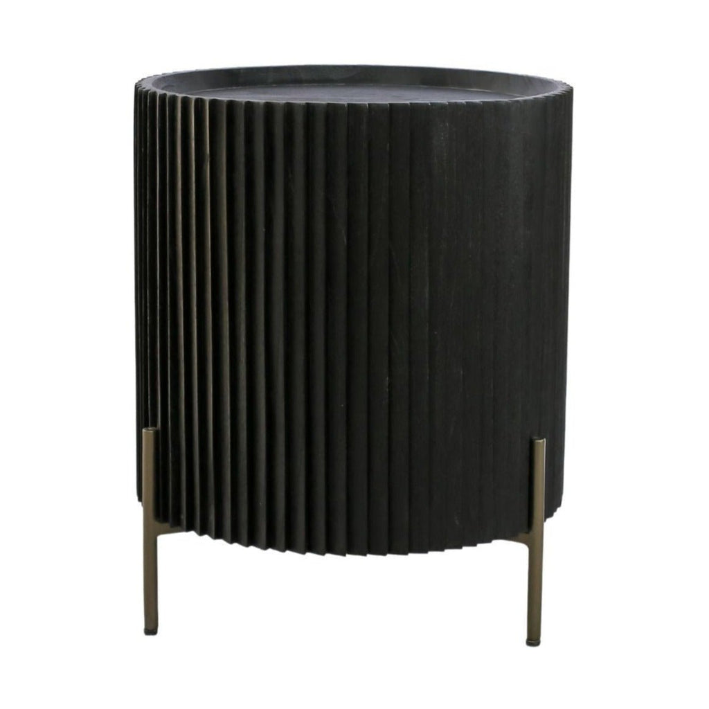 MAJA (BED)SIDE TABLE | 1-DOOR + 2-SHELVES | BLACK - Green Design Gallery