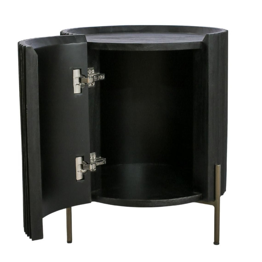 MAJA (BED)SIDE TABLE | 1-DOOR + 2-SHELVES | BLACK - Green Design Gallery