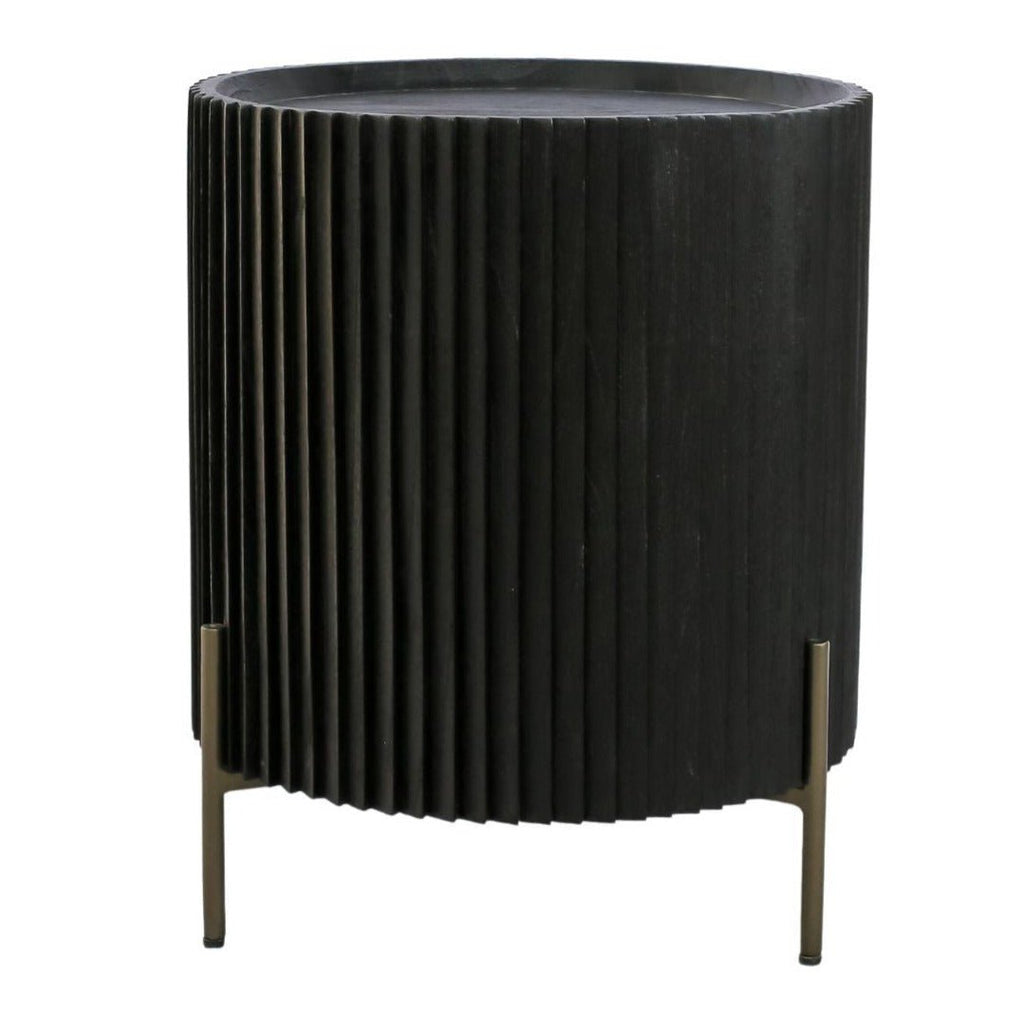 MAJA (BED)SIDE TABLE | 1-DOOR + 2-SHELVES | BLACK - Green Design Gallery