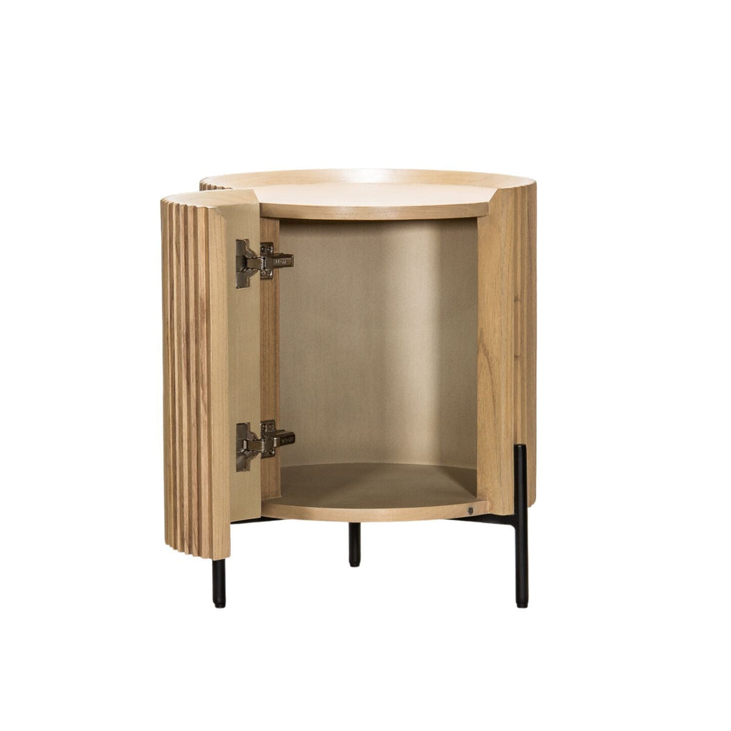 MAJA (BED)SIDE TABLE | 1-DOOR + 2-SHELVES | NATURAL - Green Design Gallery