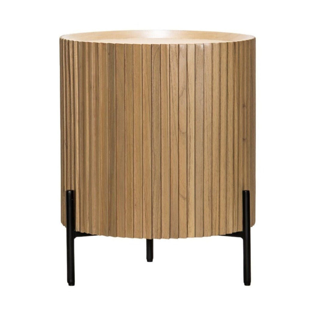 MAJA (BED)SIDE TABLE | 1-DOOR + 2-SHELVES | NATURAL - Green Design Gallery