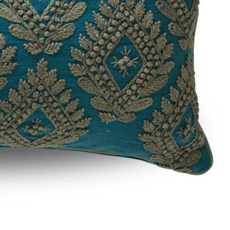 MAJORELLE RIDGE CUSHION | OCEAN BLUE + FOREST GREEN - Green Design Gallery