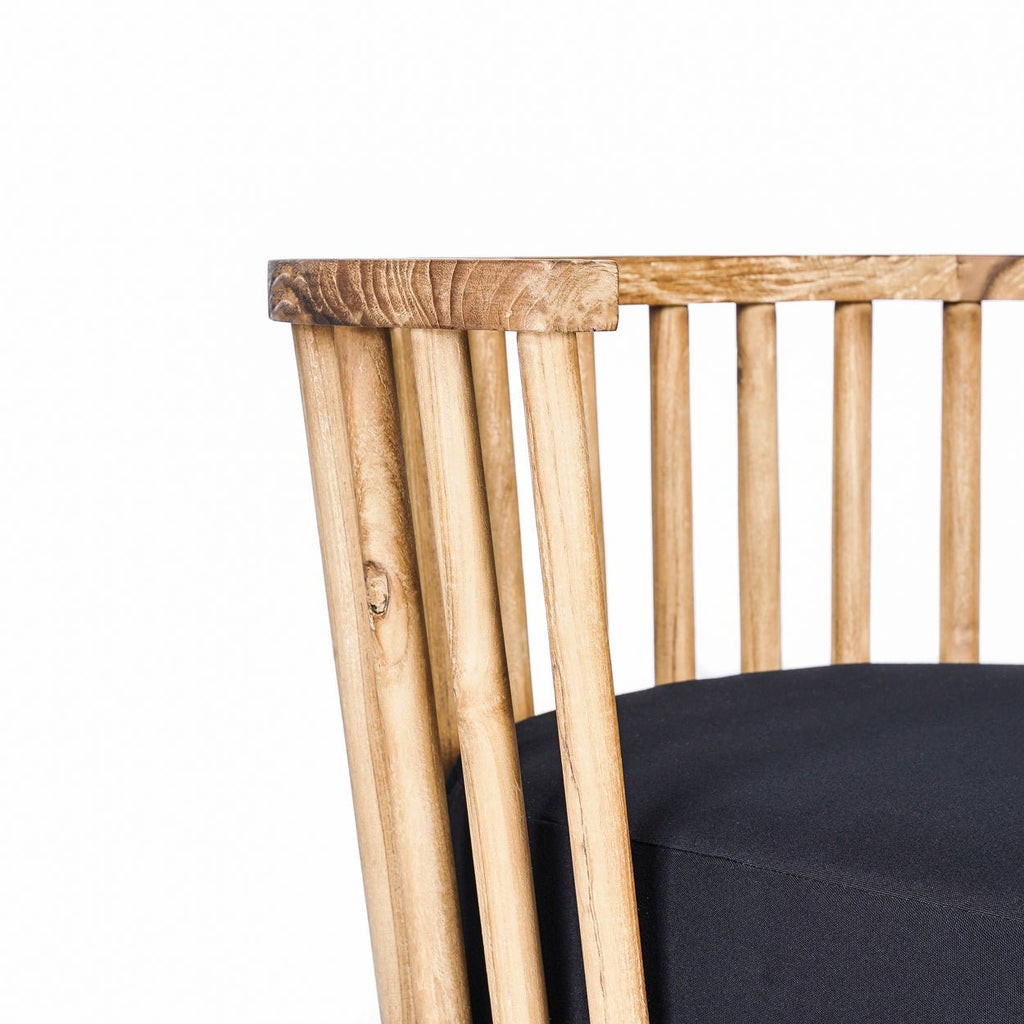 MALAWI ONE-SEATER SOFA CHAIR | BLACK | RECLAIMED TEAK | IN-OUTDOORS - Green Design Gallery