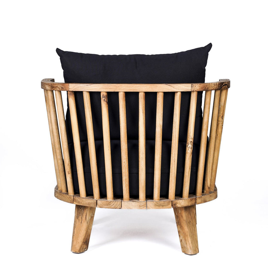 MALAWI ONE-SEATER SOFA CHAIR | BLACK | RECLAIMED TEAK | IN-OUTDOORS - Green Design Gallery