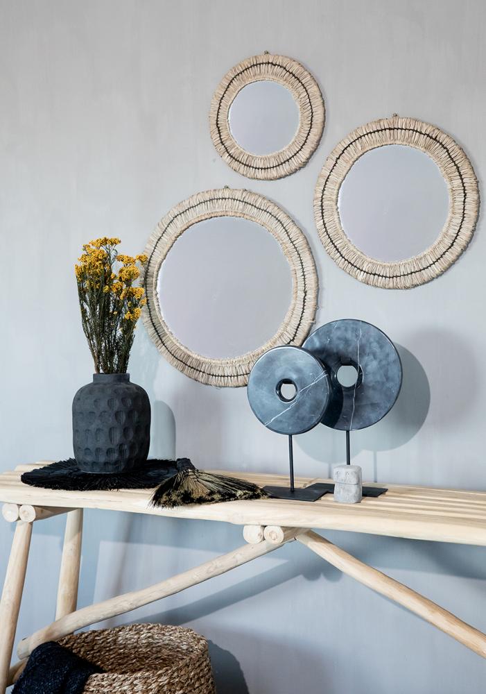 MARBLE DISC ON STAND | LARGE | BLACK - Green Design Gallery