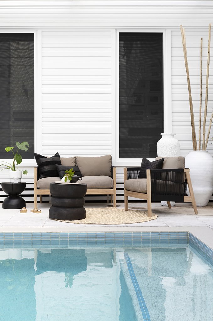 MELE SIDE TABLE + STOOL | BLACK - Green Design Gallery