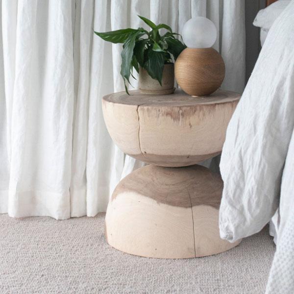 MELE SIDE TABLE + STOOL | NATURAL - Green Design Gallery