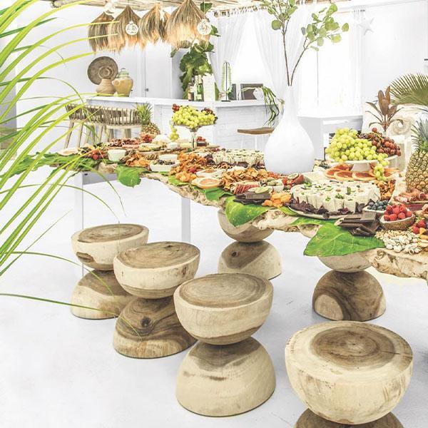 MELE SIDE TABLE + STOOL | NATURAL - Green Design Gallery